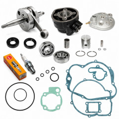 Pack bas et haut moteur polini cylindre, vilo et accessoires : 50 à boite minarelli am6, Aprilia RS, RX, MX, Yamaha TZR, DTR, DTX, Peugeot XP6, XPS, Beta RR