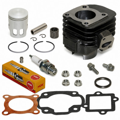 Pack reparation cylindre piston bougie, cage et accessoires : Scooter MBK Ovetto, Mach-G, Jog, Neos, Aprilia SR