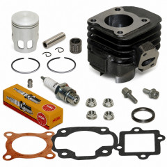 Pack reparation cylindre piston bougie, cage et accessoires : Scooter MBK Ovetto, Mach-G, Jog, Neos, Aprilia SR
