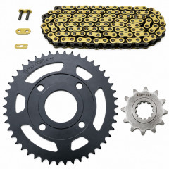Kit chaine or remforcé 420 Dents 12x46 : 50 à boite MBK X-Power, Yamaha TZR 50