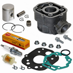 Pack reparation cylindre piston bougie, cage et accessoires : 50 à boite Derbi Senda, X-Treme, Enduro, GPR, DRD euro 3