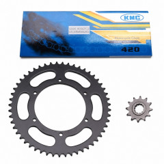 Kit chaine or remforcé 420 Dents 12x53 : 50 à boite Peugeot XR6