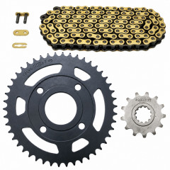 Kit chaine or remforcé 420 Dents 13x46 : 50 à boite MBK X-Power, Yamaha TZR 50