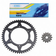Kit chaine or remforcé 420 Dents 12x52 : 50 à boite Aprilia RS4 apres 2005, Derbi SM, DRD Racing, Evo, GPR Nude