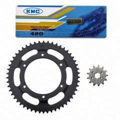 Kit chaine or remforcé 420 Dents 14x52 : 50 à boite Derbi SM, DRD Racing, Evo, GPR Nude, Aprilia RS4 après 2005