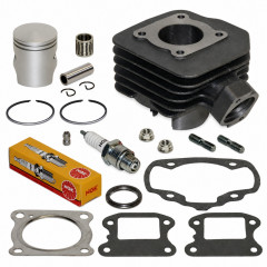 Pack reparation cylindre piston bougie, cage et accessoires : Scooter Peugeot Vivacity, Speedfight, Buxy, TKR, Zenith, Trekker, Elystar, Elyseo, Looxor, Squab, X-Fight