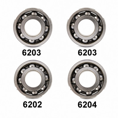 Pack complet roulements et cage aiguille pour boite de vitesses moteur 50cc à boite AM6