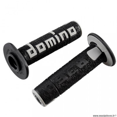 PAIRE DE REVETEMENT POIGNEE DOMINO OFF ROAD A360 NOIRE GRIS SCOOTER MOTO