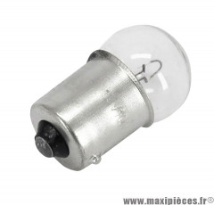 AMPOULE / LAMPE DE CLIGNOTANT 12V 5W NORME RY5W CULOT BAU15S GRAISSEUR ERGOTS DECALES STANDARD BLANC