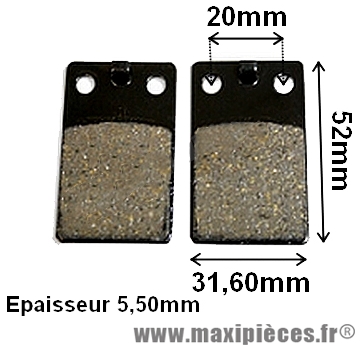 PLAQUETTE DE FREIN AVANT ORGANIQUE MALAGUTI F10 - F12 - CROSSER CR1 50