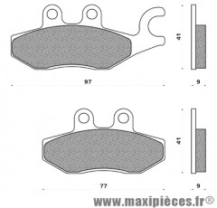 PLAQUETTE DE FREIN NEWFREN POUR PIAGGIO 250-500 MP3 AR, 125 X-EVO AR, 125-250 X9 EVOLUTION AV DROIT 2006+, 400 X8 AV (FD0365B) (MAXISCOOT ORGANIQUE)