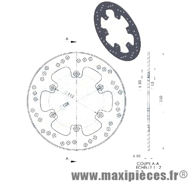 DISQUE FREIN AVANT NG DIAMETRE 230mm POUR X-LIMIT / DT 50 R <- 2002