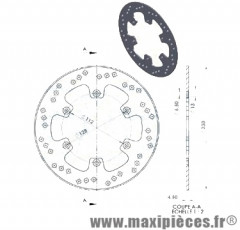 DISQUE FREIN AVANT NG DIAMETRE 230mm POUR X-LIMIT / DT 50 R <- 2002