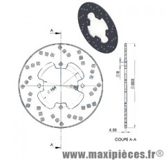 DISQUE FREIN ARRIERE 4 TROUS DIAMETRE 203mm POUR MBK X-POWER / YAMAHA TZR 50cc