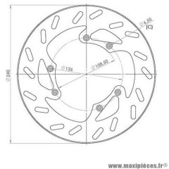 DISQUE DE FREIN AVANT 240MM RMS PEUGEOT XP6 - XP7 50