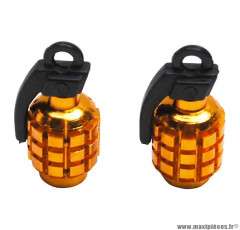 PAIRE BOUCHON DE VALVE REPLAY GRENADE EN OR
