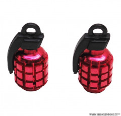 PAIRE BOUCHON DE VALVE REPLAY GRENADE EN ROUGE