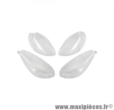 KIT DE 4 CABOCHONS CLIGNOTANTS TNT TUNING EN BLANCS TRANSPARENTS POUR PIAGGIO NRG EXTREME