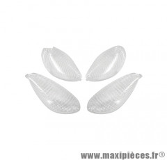 KIT DE 4 CABOCHONS CLIGNOTANTS TNT TUNING EN BLANCS TRANSPARENTS POUR PIAGGIO NRG EXTREME