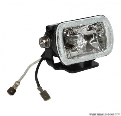 FEU-ECLAIRAGE ADDITIONNEL REPLAY HALOGENE ORIENTABLE LONGUE PORTEE RECTANGLE NOIR H3 12V 55W - HOMOLOGUE CE - (IDEAL PLAQUE NUMERO CROSS)