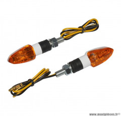 PAIRE DE CLIGNOTANTS MICRO TRIANGLE EN BLANC - ORANGE