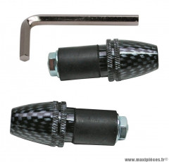 EMBOUT DE GUIDON REPLAY CONIQUE MOLETE CARBONE (PAIRE)