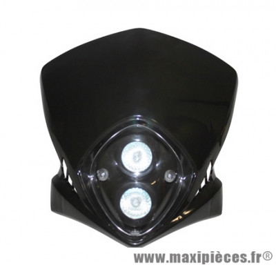 TETE DE FOURCHE PLAQUE PHARE BI HALOGEN DUKE EN NOIRE