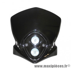 TETE DE FOURCHE PLAQUE PHARE BI HALOGEN DUKE EN NOIRE