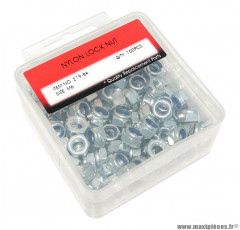 ECROU 6 PANS NYLSTOP-FREIN DIAM M6 (BOITE DE 100 PIECES)