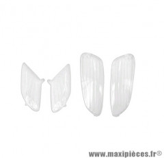 KIT DE 4 CABOCHONS CLIGNOTANTS BLANCS TRANSPARENT APRILIA SR FACTORY - REPLICA
