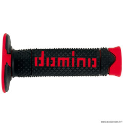 PAIRE DE REVETEMENT POIGNEE DOMINO OFF ROAD COULEUR NOIR ROUGE