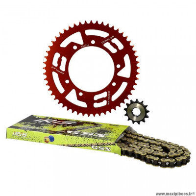 KIT CHAINE 428 13 x 53 D110 ALU ROUGE DOPPLER SHERCO SE-R / SM-R 50