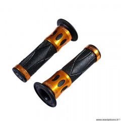 PAIRE DE REVETEMENT PROGRIP 728 DE LONGUEUR 122mm EN NOIR AVEC BAGUE EN ALU OR