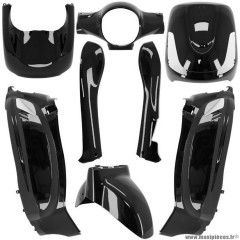 HABILLAGE CARROSSERIE CARENAGE SYM FIDDLE 2 50 2011 A 2021 et 125 150 2010 a 2014 NOIR BRILLANT (KIT 8 PIECES)