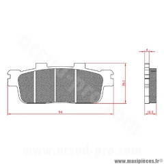 PLAQUETTES DE FREIN ARRIERE BRENTA PEOPLE - K-XCT - GRAND DINK - XCITING - XMAX 125 200 250 300 400